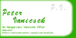 peter vanicsek business card